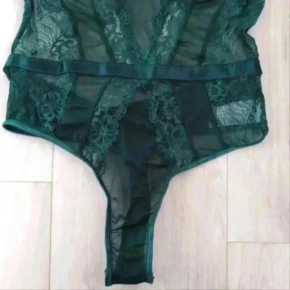 AVIDLOVE | Women's Dark Green Lingerie  Lace Baby Doll Bodysuit - Picture 5 of 8